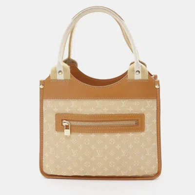 Pre-owned Louis Vuitton Beige Monogram Canvas Leather Sac Mini Catherine Bag