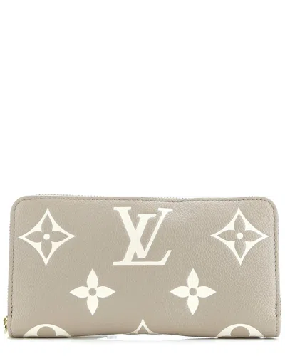Pre-owned Louis Vuitton Beige Monogram Empreinte Giant Zippy Wallet Bicolor (authentic  Pre-loved)