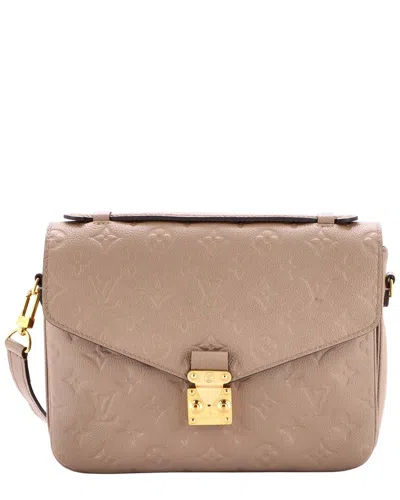 Pre-owned Louis Vuitton Beige Monogram Empreinte Leather Pochette Metis (authentic Pre-  Loved)