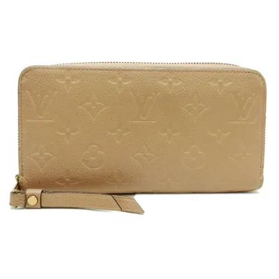 Pre-owned Louis Vuitton Beige Monogram Empreinte Long Wallet (bi-fold) () In Sand