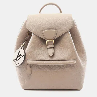 Pre-owned Louis Vuitton Beige Monogram Empreinte Montsouris Pm Backpack In Sand