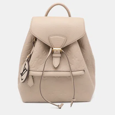 Pre-owned Louis Vuitton Beige Monogram Empriente Leather Montsouris Pm Backpack