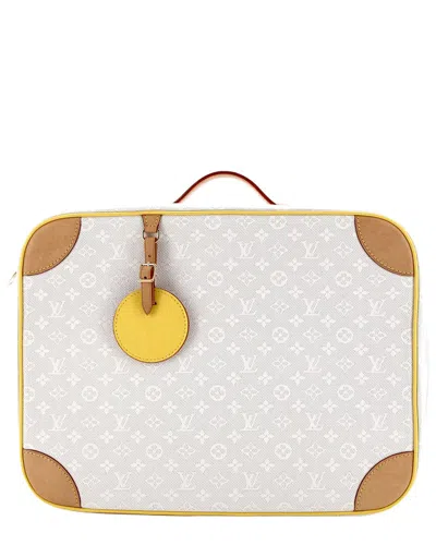 Pre-owned Louis Vuitton Beige Monogram Jacquard & Leather Baby Suitcase (authentic Pre-  Loved)