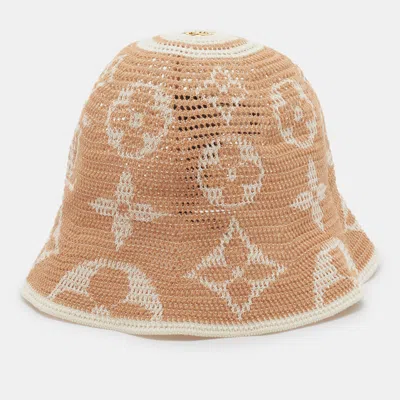 Pre-owned Louis Vuitton Beige Monogram Summer Breath Bucket Hat S In Sand