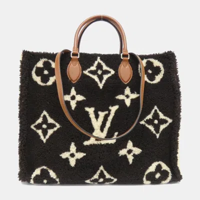 Pre-owned Louis Vuitton Beige Monogram Teddy Onthego Tote Bag In Black