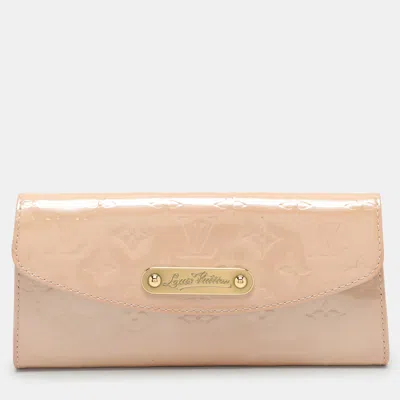 Pre-owned Louis Vuitton Beige Monogram Vernis Leather Sunset Boulevard Clutch