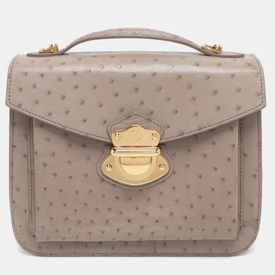 Pre-owned Louis Vuitton Beige Ostrich Mirada Bag In Sand