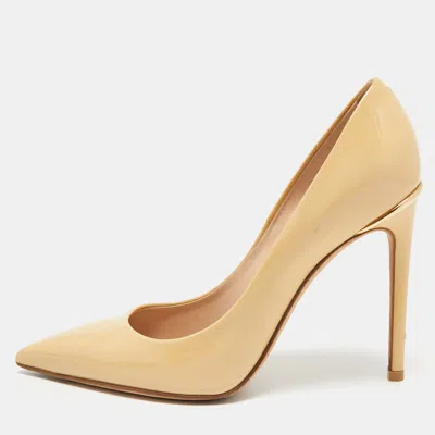 Pre-owned Louis Vuitton Beige Patent Leather Eyeline Pointed Toe Pumps Size 37
