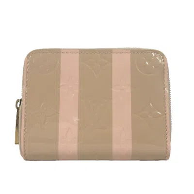 Pre-owned Louis Vuitton Beige Pink Vernis Long Wallet (bi-fold) () In Multi