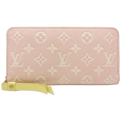 Pre-owned Louis Vuitton Beige Pink Yellow Monogram Empreinte Long Wallet (bi-fold) () In Beige, Pink, Yellow