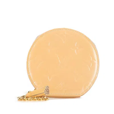 Pre-owned Louis Vuitton Beige Rose Florentin Patent Leather Coin Purse/coin Case ()