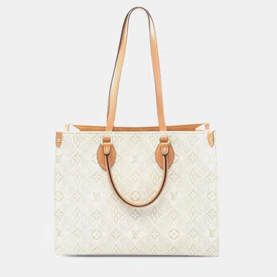 Pre-owned Louis Vuitton Beige Since 1854 Onthego Mm In Sand