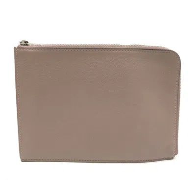 Pre-owned Louis Vuitton Beige Taupe Leather Clutch Bag Pochette ()