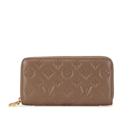 Pre-owned Louis Vuitton Beige Taupe Leather Coin Purse/coin Case () In Beige, Taupe