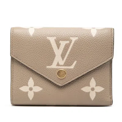 Pre-owned Louis Vuitton Beige Tourterelle Leather Wallet (tri-fold) () In Brown