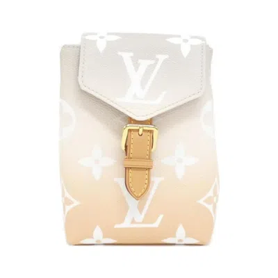 Pre-owned Louis Vuitton Beige White Coated Canvas Backpack () In Multi