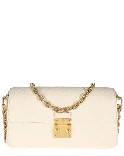 Pre-owned Louis Vuitton Beige/neutral Monogram Empreinte Leather Wallet On Chain Metis  (authentic Pre-loved)