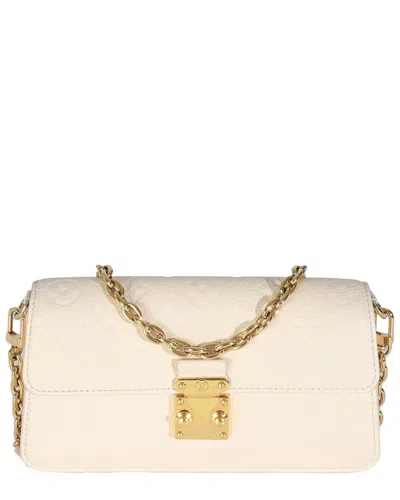 Pre-owned Louis Vuitton Beige/neutral Monogram Empreinte Leather Wallet On Chain Metis  (authentic Pre-loved)