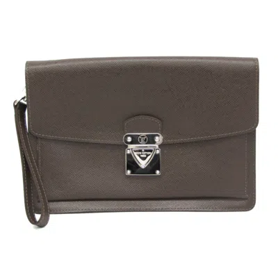 Pre-owned Louis Vuitton Belaia Leather Clutch Bag () In Brown