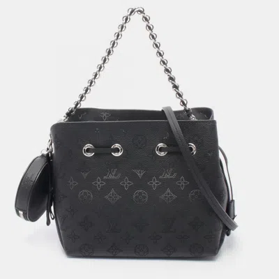 Pre-owned Louis Vuitton Bella Chain Black Mahina Leather Shoulder Bag