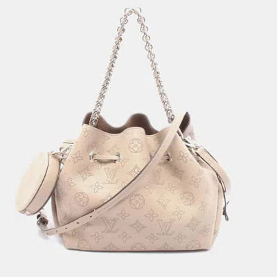 Pre-owned Louis Vuitton Bella Handbag Leather Mahina Beige In Sand