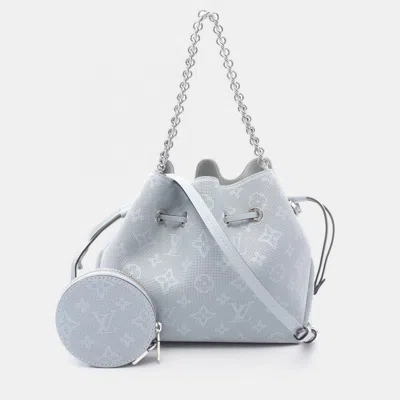 Pre-owned Louis Vuitton Bella Mahina Blue Leather Chain Shoulder Bag
