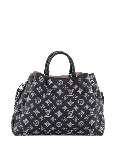 Pre-owned Louis Vuitton Bella Mahina Leather Tote Bag In Black
