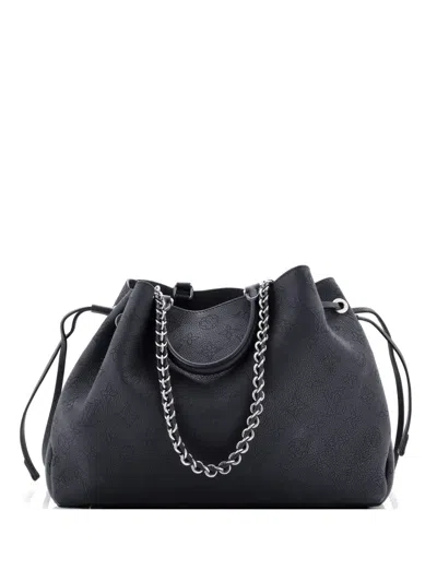 Pre-owned Louis Vuitton Bella Mahina Leather Tote Bag In Black