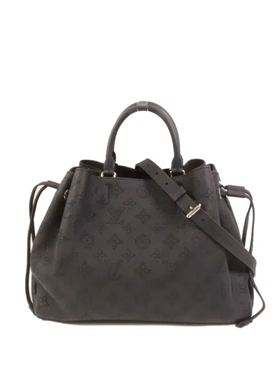Pre-owned Louis Vuitton Bella Mahina Leather Tote Bag In Black