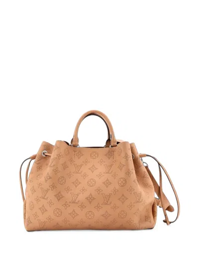 Pre-owned Louis Vuitton Bella Mahina Leather Tote Bag In Brown