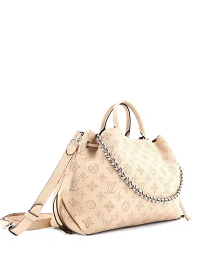 Pre-owned Louis Vuitton Bella Mahina Leather Tote Bag In Neutral