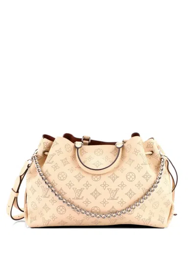 Pre-owned Louis Vuitton Bella Mahina Leather Tote Bag In Neutral