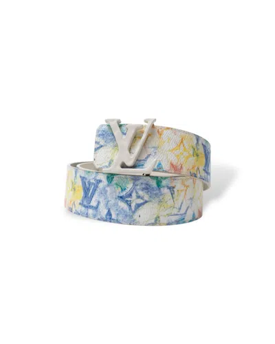 Pre-owned Louis Vuitton Belt Shape Pastel Multicolor In White