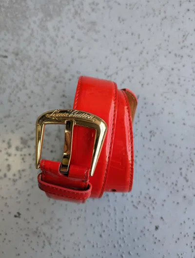 Pre-owned Louis Vuitton Belt W 31/32/33/34/35 In Red