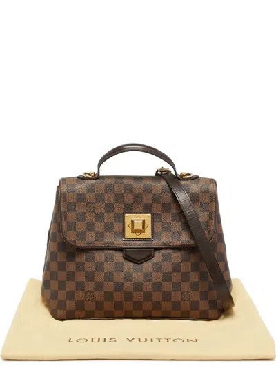 Pre-owned Louis Vuitton Bergamo Canvas Satchel In Brown