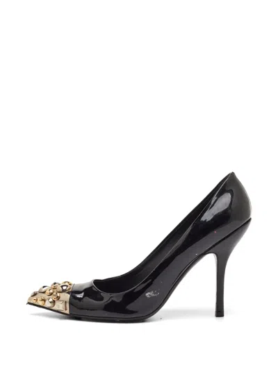 Pre-owned Louis Vuitton Bernice Studded Pointed-toe Pumps In Black