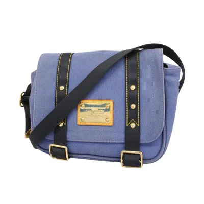 Pre-owned Louis Vuitton Besace Blue Canvas Shopper Bag ()