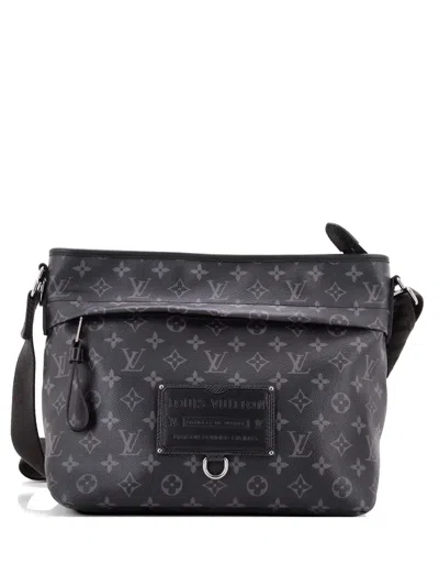 Pre-owned Louis Vuitton Besace Zippee Messenger Bag Monogram Eclipse Canvas Mm Crossbody Bag In Black