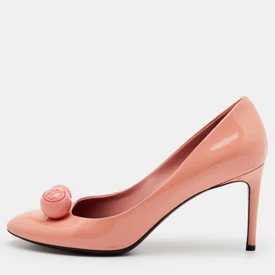 Pre-owned Louis Vuitton Betty Size 39 Peach Orange Patent Leather Pumps