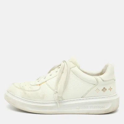 Pre-owned Louis Vuitton Beverly Hills Size 40 White Leather Low Top Sneakers