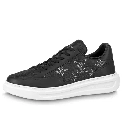 Pre-owned Louis Vuitton Beverly Hills Sneakers 'black With White Outline Monogram'