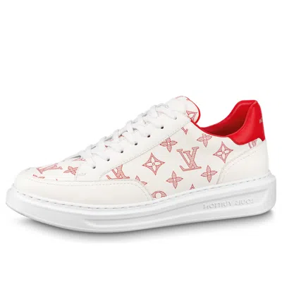 Pre-owned Louis Vuitton Beverly Hills Sneakers 'white Red Monogram'