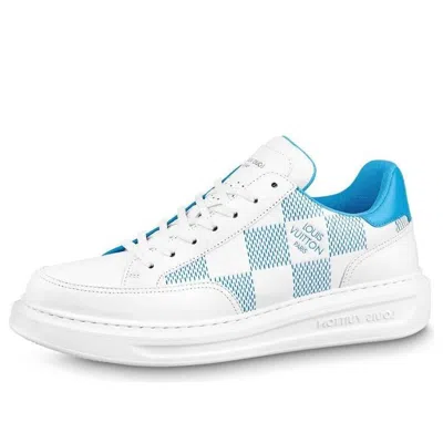 Pre-owned Louis Vuitton Beverly Hills Sneakers 'white With Blue Plaid'