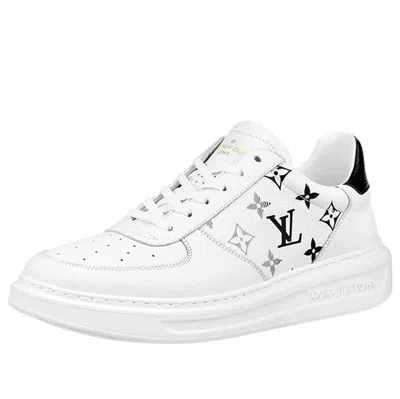 Louis Vuitton Beverly Hills Sneakers 'white With Grey Black Monogram' In Multi