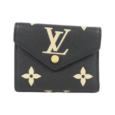 Pre-owned Louis Vuitton Bicolor Black Leather Wallet (tri-fold) ()