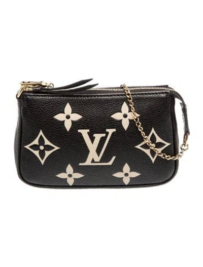 Pre-owned Louis Vuitton Bicolor Empreinte Pochette Mini In Black