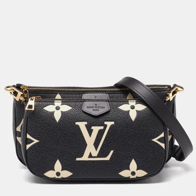 Pre-owned Louis Vuitton Bicolor Monogram Empriente Leather Multi-pochette Accessories Bag In Black