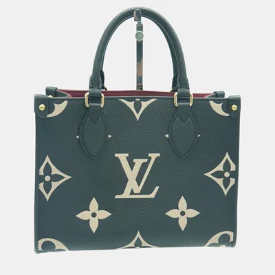 Pre-owned Louis Vuitton Bicolour Leather Small Onthego Tote In Black