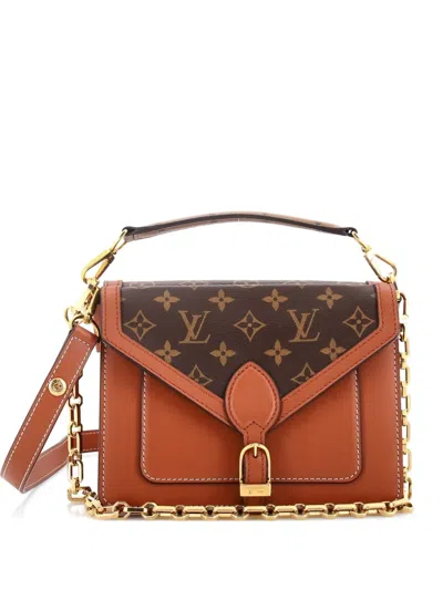 Pre-owned Louis Vuitton Biface Handbag Leather And Reverse Monogram Canvas Shoulder Bag In Brown