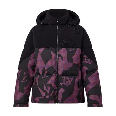 Louis Vuitton Bimaterial Hooded Down Jacket In Black